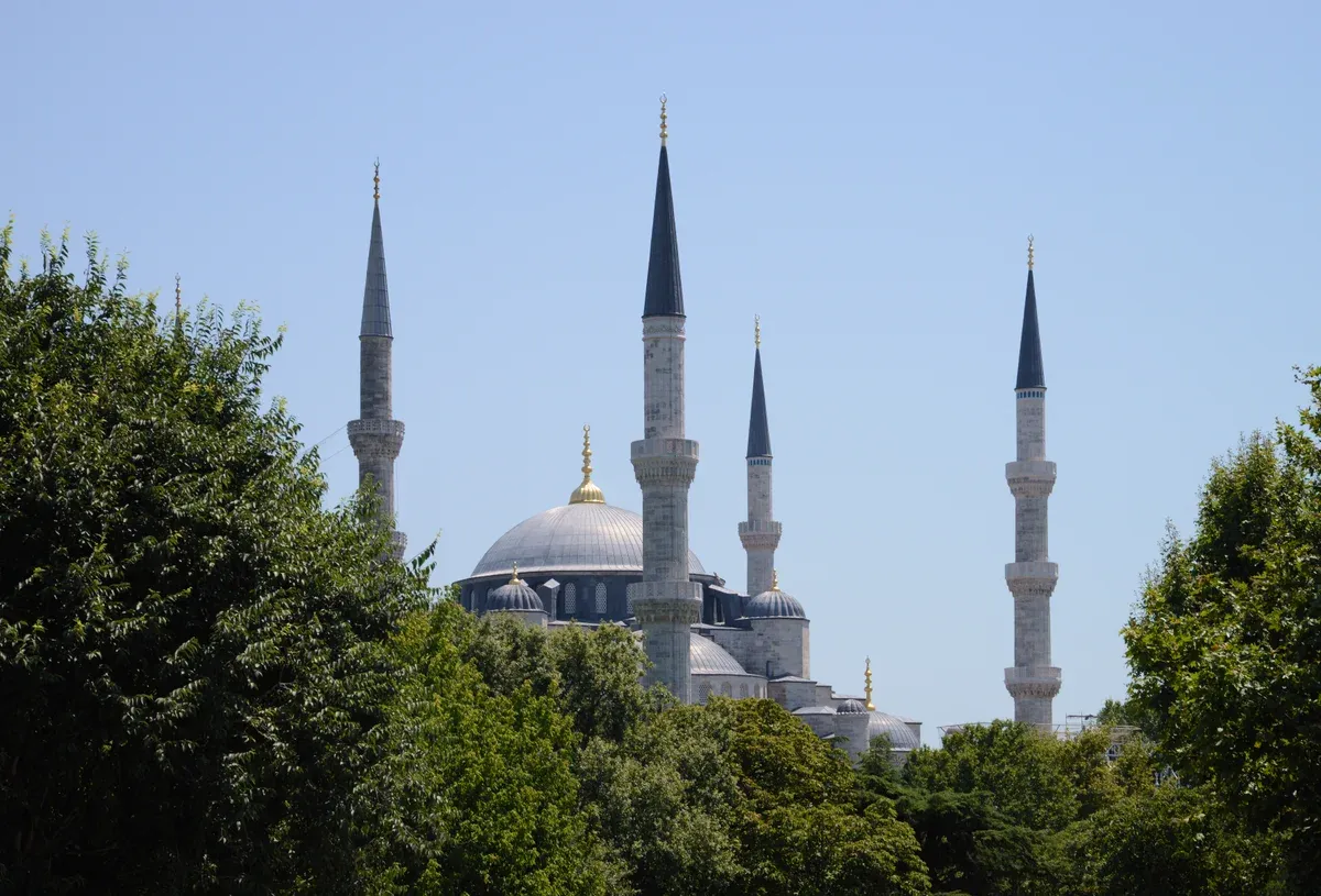 Hagia Sophia and its minarets above Sultanahmet in Istanbul, on a private Turkey tour from Istanbul